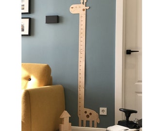 Lasercut Height Gauge for Kids, Measure  Height on Wall With Giraffee Pattern Decorative for Home SVG DXF Files