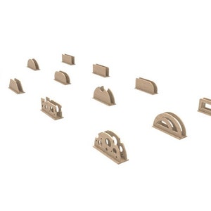 Lasergeschnittenes Serviettenhalter-Set (12 Modelle), dekoratives Basteln aus Holz, 3 mm Plan, SVG, DXF-Dateien