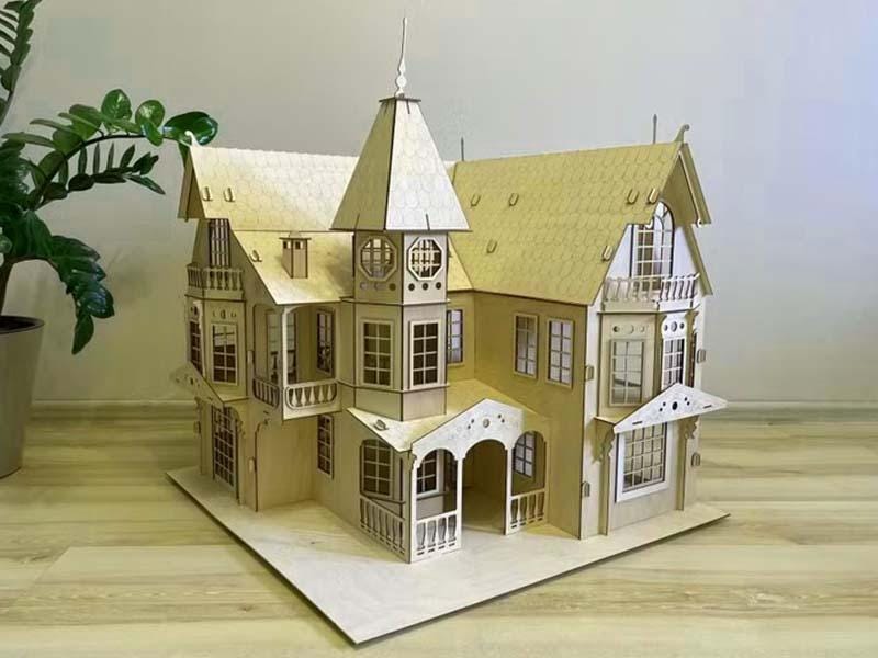 Castle Dollhouse Model | Laser Cut DIY Kit | 3 Mm SVG DXF Cdr Pdf Files ...