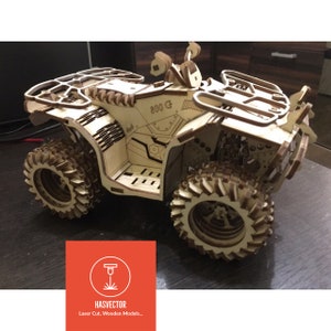 Lasercut Quad Bike Atv Bike Modell Holz 3D Puzzle Spielzeug 3 mm Plan Vektor SVG CDR Dateien