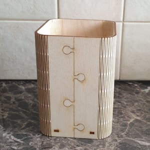 Lasercut Wooden Desk Organizer Pen Holder Model 3 mm Plan SVG DXF Files