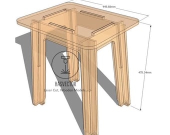 Lasercut and Cnc Cut Wooden Desk Model Coffee Table Design Home Craft Furniture Vector 12 mm Plan SVG CDR Files