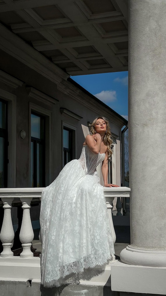 chinese dress ladies WL020 - Short Floral Appliquéd Bridal Party Dress - Andrea & Leo main image 0