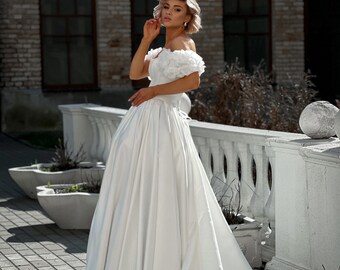 Wedding Dress, Bridal Gowns, Off-shoulder Wedding Dress, 3D - Main Image
