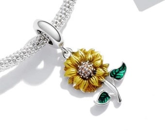 Zonnebloem charme • Pandora stijl charme • cadeau voor haar