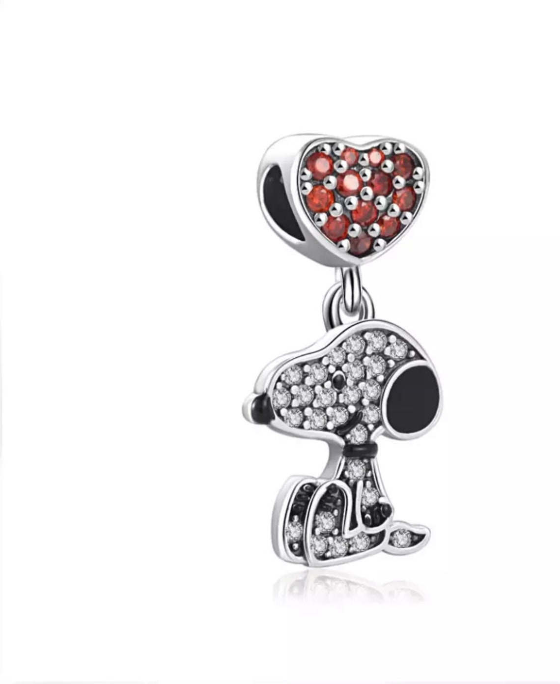 Snoopy Pandora Fit Charm Snoopy Jewelry Gift 925 Sterling Etsy