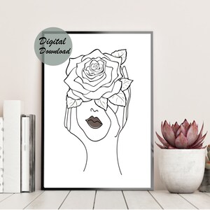 Floral Empowered Woman Digital Download Printable Wall Art Decor