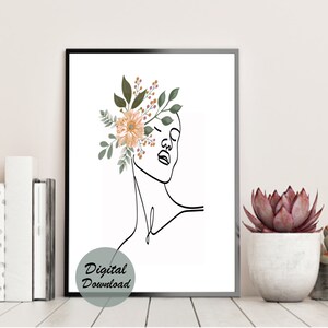 Flourished Woman Digital Download Printable Wall Art Decor