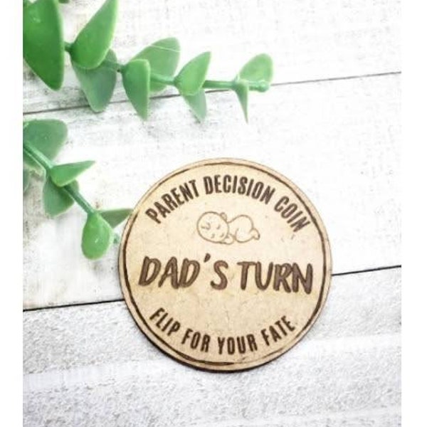 Mom or Dad Flip Coin / Parents Decision Coin / Flip For Your Fate / Gifts for New Parents