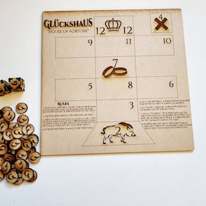 GLUCKSHAUS Dice game, Game of Fortune, Fun Family Game, 2-8 Players , Includes Game Board and Pieces, Fun Dice Game