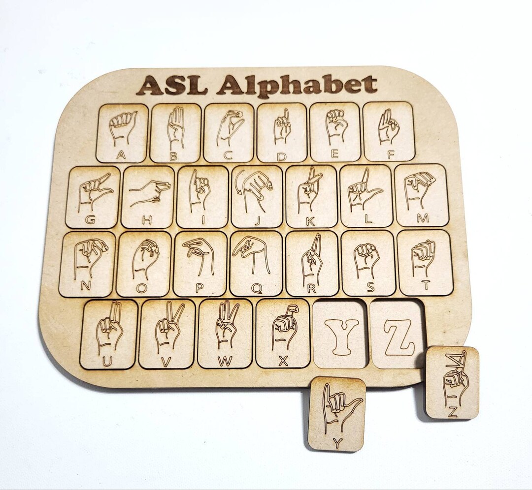 ASL ALPHABET PUZZLE, Sign Language, American Sign Practice, Alphabet