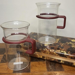 2 PC Red Handled Bodum Picard Cups