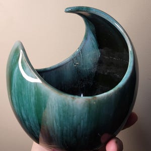 Blue Mountain Pottery Crescent Vase