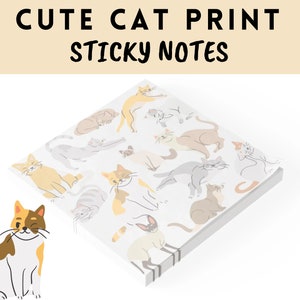 Cat Sticky Notes | Kitten Post-it® Note Pads | Cute Kitty Cats | Notepad | Cute School Supplies | Office Supplies
