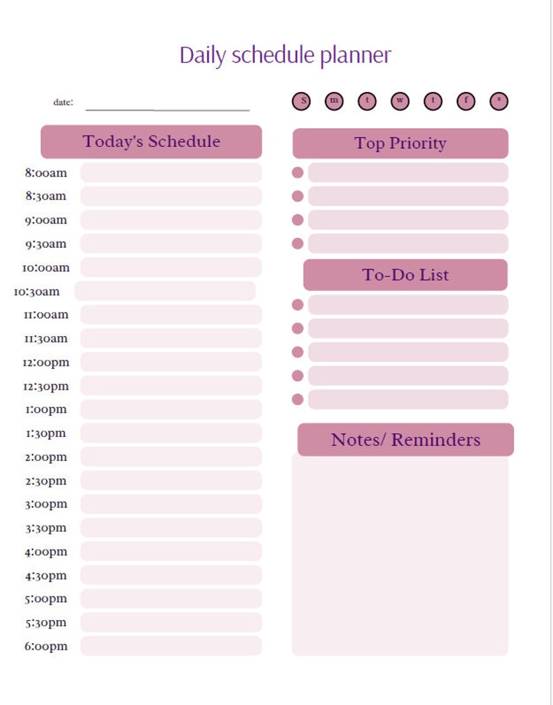 Workout Planner Daily Schedule Planner Plan Your Workouts Fitness