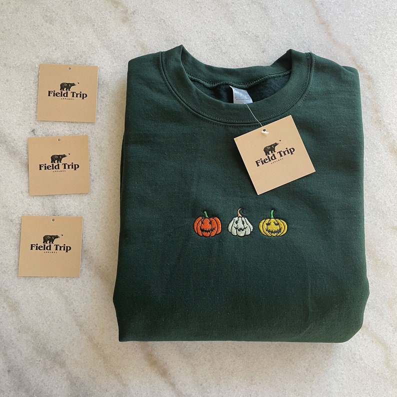 Halloween Pumpkins Embroidered Sweatshirt 