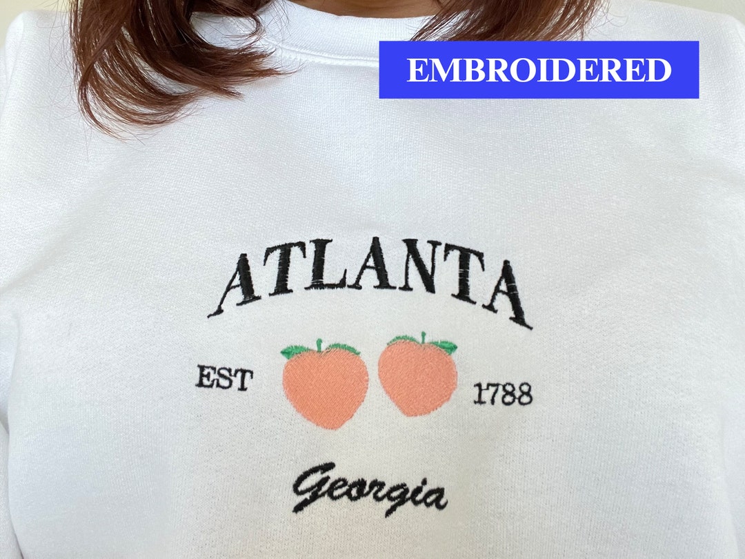 Atlanta Embroidered Sweatshirt Etsy