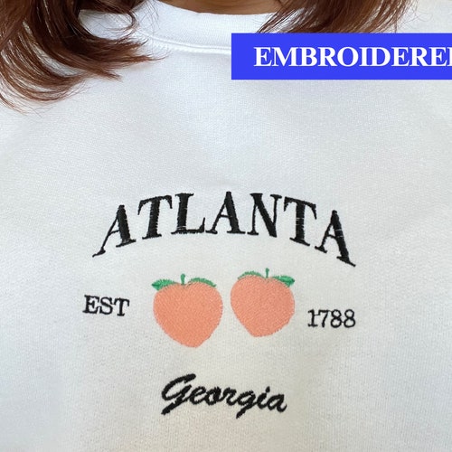 Atlanta Embroidered Sweatshirts Custom City Embroidered Etsy