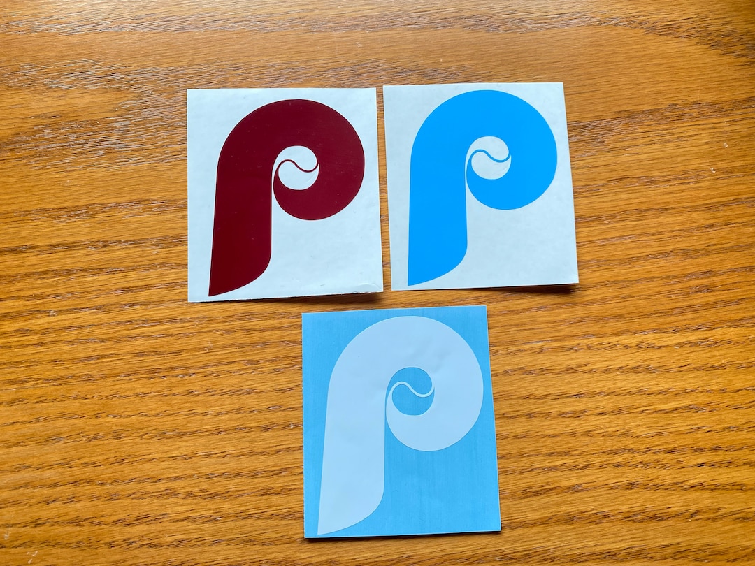 Phillies Sticker Throwback Phillies P Vinyl Window Decal Philadelphia ...