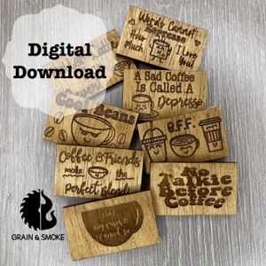 Coffee Themed Magnets - SVG - Laser Ready