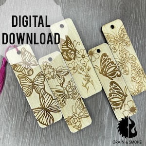 Butterfly Theme Bookmarks - SVG - Laser Ready
