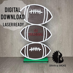 Football Shelf Sitter - SVG - Laser Ready