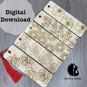 Floral  Bookmarks - SVG - Laser Ready