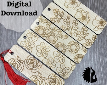 Floral  Bookmarks - SVG - Laser Ready