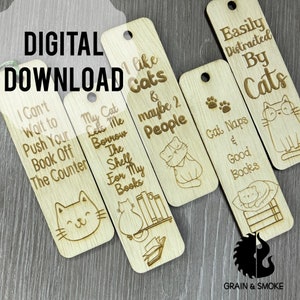 Cat Theme Bookmarks - SVG - Laser Ready