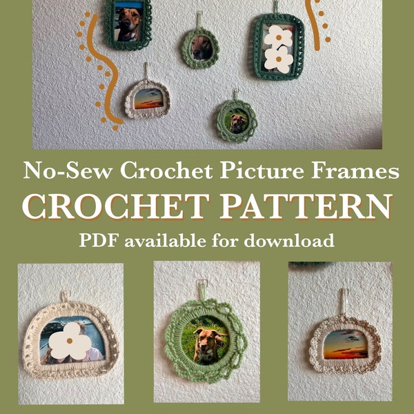 No-Sew Crochet Picture Frames Crochet Pattern