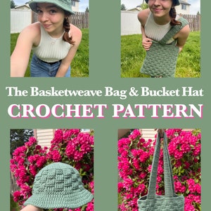 The Basketweave Bag & Bucket Hat Digital Crochet Pattern