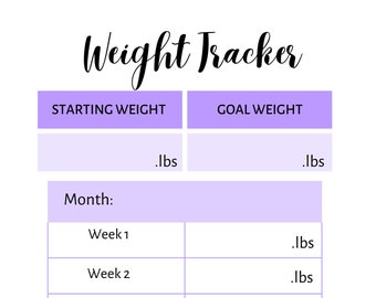 Weight Tracker Printable | Track Your Weight loss/Weight gain Progress