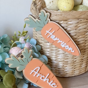 Personalized Carrot Easter Basket Tag: Plywood & Acrylic