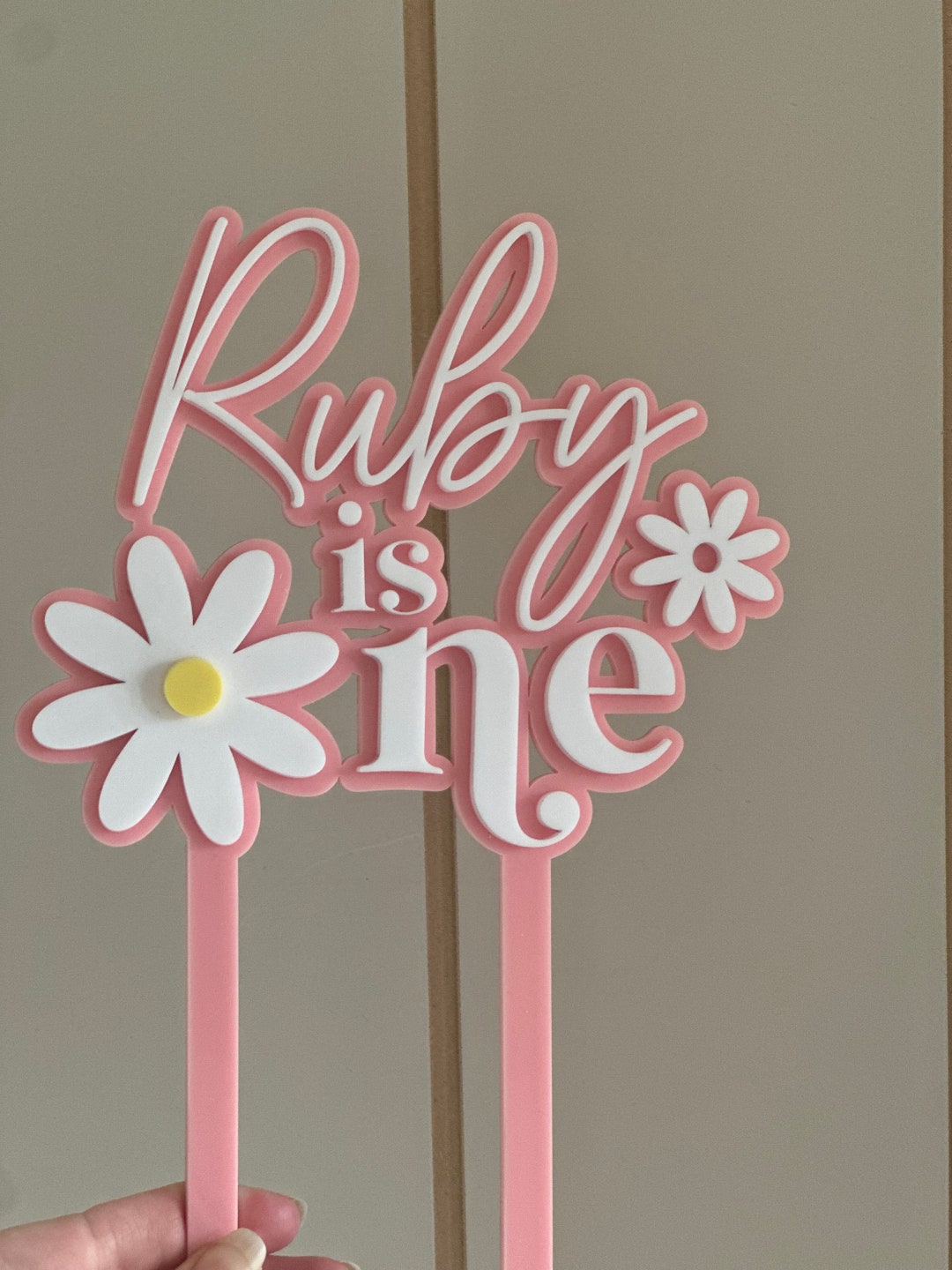 Daisy One Cake Topper | First Birthday Cake Topper | Flower Cake Topper ...