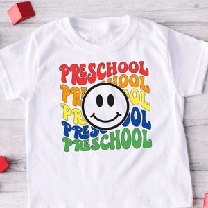 Smiley Face Preschool Shirt, Retro Preschool, Boys Pre-k Tee, Girls Pre-K Shirt, Teachers Pre-k Shirt, Back to School, First Day of School