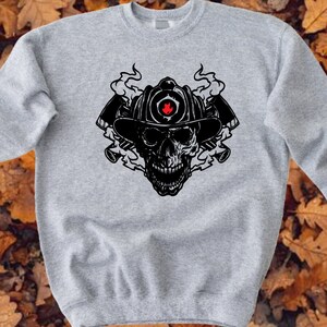 Firefighter Skeleton Sweatshirt Firefighter Birthday Gift Firefighter Wife Sweater Firefighter Fall Pullover Firefighter Retirement Gift