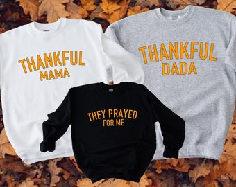 Faire-part de grossesse pour Thanksgiving Sweat-shirt pour les nouveaux parents Pull cadeau assorti pour mari et femme Chemise de Thanksgiving Séance photo pour future maman