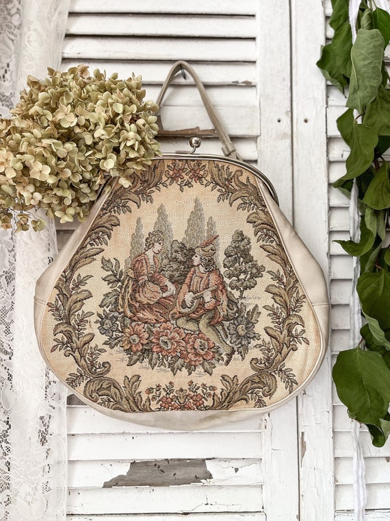 Vintage Floral Tapestry City Bag