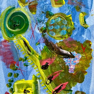 Original acrylic & watercolor painting