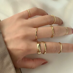 7 Pcs Gold Stacking Rings, Boho Rings, Gold Band Rings, Silver Rings, Stackable Rings, Gift for Her, Birthday Gift, Christmas Gift, Set Ring