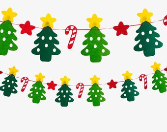 Bandierine per albero di Natale, striscioni natalizi, striscioni natalizi in feltro, striscioni natalizi in feltro di alta qualità, striscioni natalizi in feltro