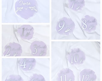Karty miesięczne kochanie | Kamienie milowe, kochanie | Karty z kamieniami milowymi na akrylowym dziecku | Karty miesięczne kochanie | Prezent urodzinowy | Prezent na baby shower