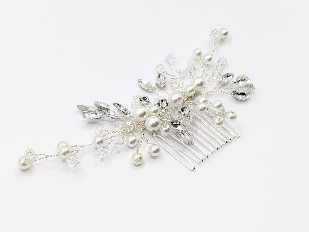 Crystal Bridal Hair Comb Bridal Hair Accessory Floral - Etsy