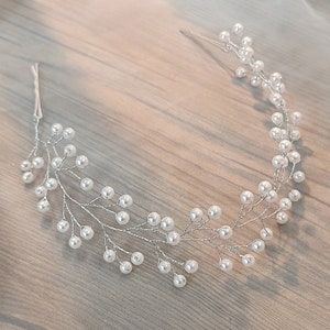 Pearl Hair Vine, Wedding Vine, Bridal Hair Vine, 12&quot; Hair Vine, Pearl Hair Accessory, Pearl Wedding Vine
