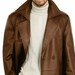 Mens Pure Brown Leather Trench Coat Steampunk Gothic Long Coat Mens