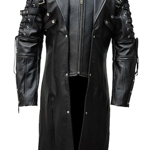 Mens Black Pure Leather Trench Coat Steampunk Long Coat Mens - Etsy
