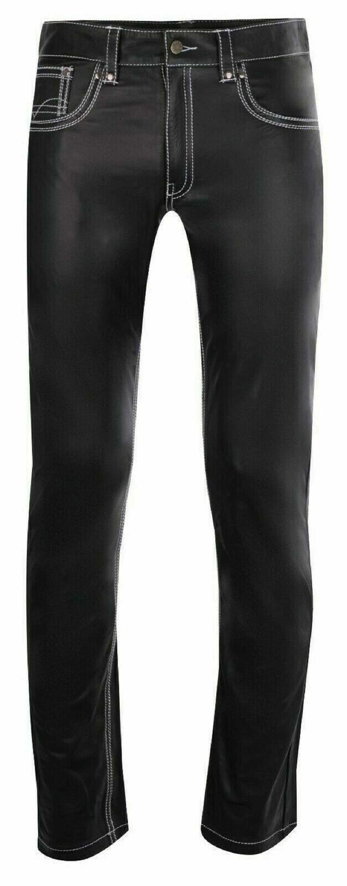 Mens Genuine Leather Pants Trousers Biker Trousers 501 Style Etsy UK