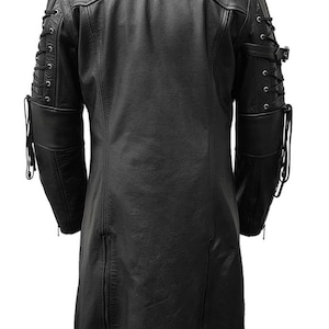 Mens Black Leather Trench Coat Steampunk Goth Winter Jacket Etsy mens-black-leather-trench-coat-steampunk-goth-winter-jacket-etsy