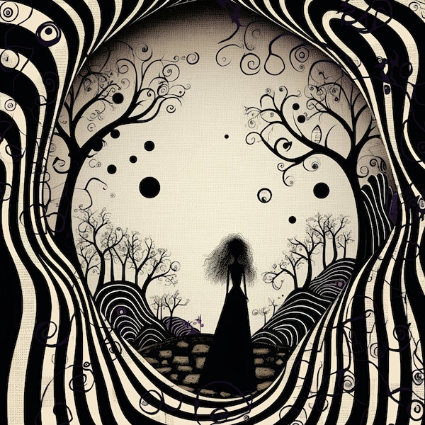 Tim Burton inspired Halloween digital background papers / junk journal / scrapbooking / cardmaking / prints / cartoon style / bright colours