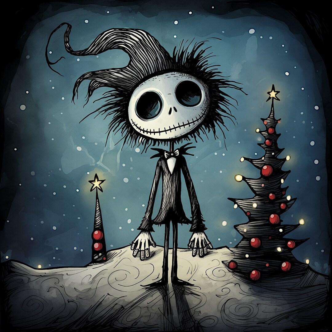 Tim Burton Inspired Christmas Digital Prints / Pictures / Background